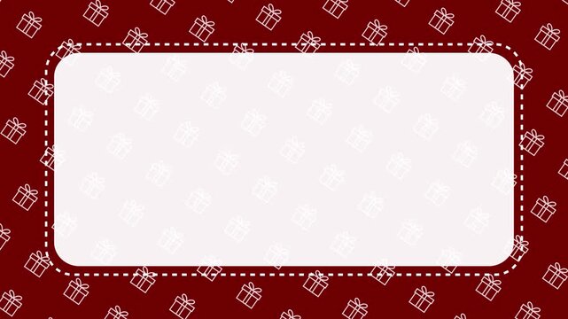 Gift Box Pattern Animation | Red Background Seamless christmas Celebration Design with Copy Space 