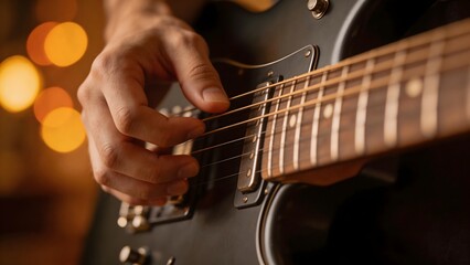 Obraz premium Hands playing electric guitar