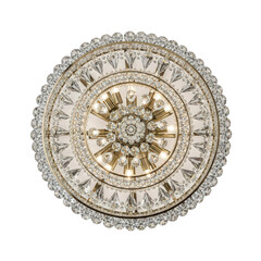 Fototapeta premium Ornate crystal chandelier with golden accents
