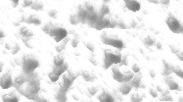 Liquid abstract silver clouds form a computergenerated pattern resembling fluffy white textures.