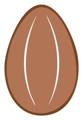 Obraz premium Decorative Cocoa Bean Silhouette with White Stripes, Brown Chocolate Outline