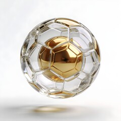 Naklejka premium Luxury Glass Soccer Ball with Golden Core