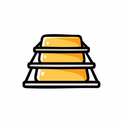 Stack of gold bars metal wealth. © marhandra