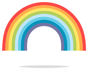 Fototapeta premium Illustration of a colorful rainbow, isolated on white, with shadow