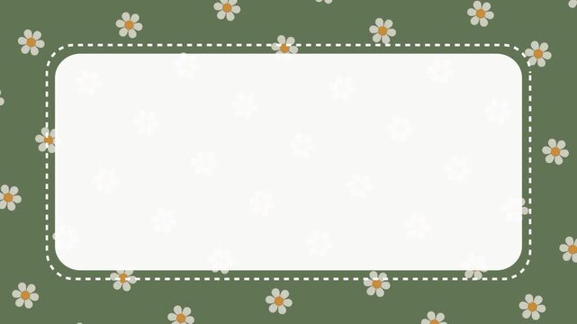 Floral Frame Background Animation | Daisy Pattern Border | Soft Aesthetic Copy Space Design
