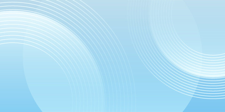 Abstract circles shapes minimalist banner background, pastel colorful, blue and white gradations. Geometric lines. Vector illustration