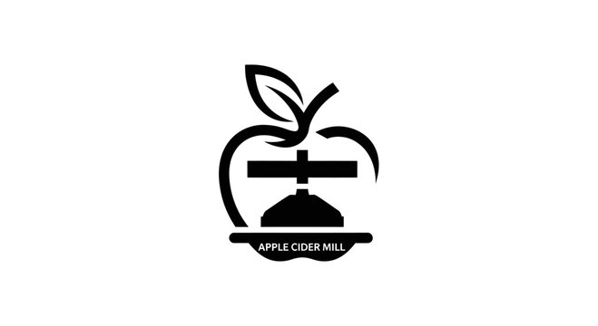Apple Cider Mill Logo - Vintage Industrial Design