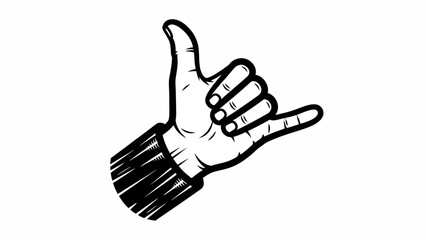 Fototapeta premium Hand Gesture Shaka Sign, Hang Loose Symbol, Aloha Spirit, Vector Illustration