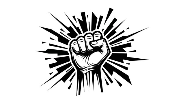 Fist Raised in Protest, Symbol of Revolution and Power