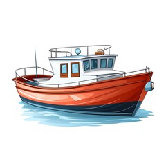 Naklejka premium Boat on White Background Vector Illustration