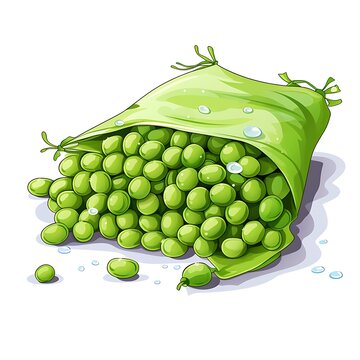 Chilled peas package on white backdrop