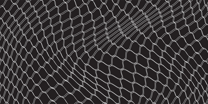Mesh net texture for fishing or wallpaper. Black background. Net for sport concept