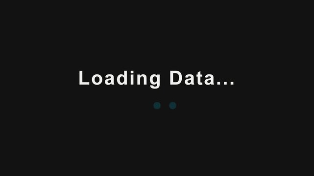 Loading Data Animation with Progress Dots on Black Background