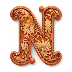 Elegant Vintage Latin Letter N Design