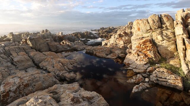Rocky coastline of DeKelders, Western Cape, South Africa