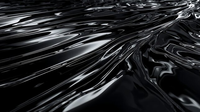 Dark Mode Oled Wallpaper Black Fluid Surface with Glossy Ripples and Reflective Texture Wallpaper Screensaver