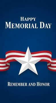 Memorial day graphic with american flag and patriotic message