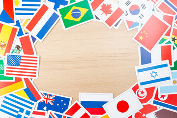 Obraz premium 様々な国旗のカード