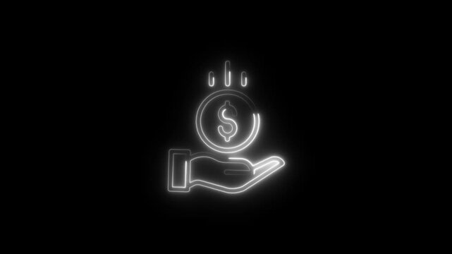 Cool neon glowing globe representing global network and digital communication on a deep black background