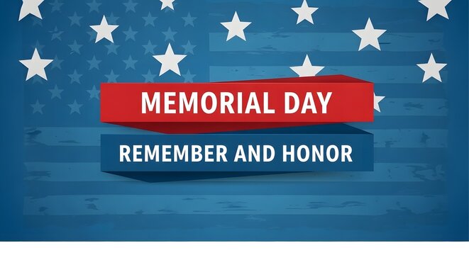 Memorial day banner remembering and honoring those who served