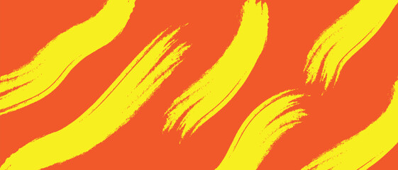 Fototapeta premium Abstract expressionist brushstrokes a vibrant orange and yellow composition