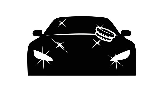 Black silhouette of a car with bug splatters.