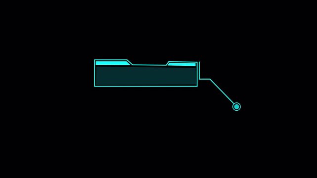  call out  with blank text animation HUD elements rectangle frame lines motion graphics 4k in transparent background
