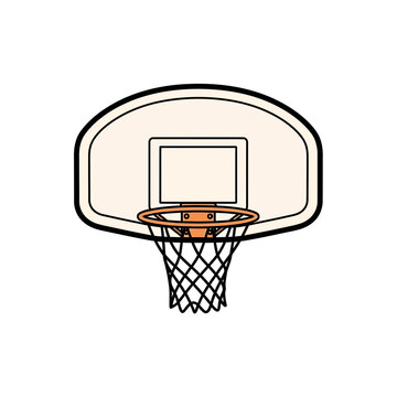 Basketball Hoop Silhouette: A classic basketball hoop, captured in a clean and simple silhouette, ready for the next shot.
