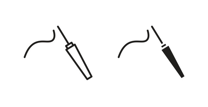 Eyeliner brush icon for web design. icon symbol vector