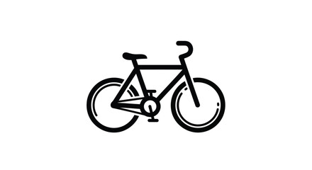 Obraz premium Vector illustration monochrome minimal bicycle silhouette on white background for infographic use