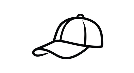 Fototapeta premium Vector illustration monochrome minimal baseball cap silhouette on white background for infographic use