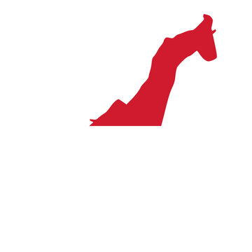 Monaco Flag in Map Shape