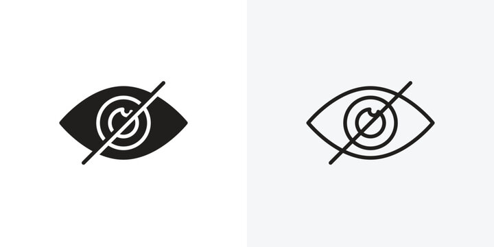 Eye crossed vectors icons pack for apps and Ui Ux desigs