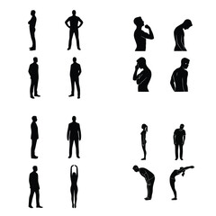 Fototapeta premium Collection of diverse human silhouettes in various poses