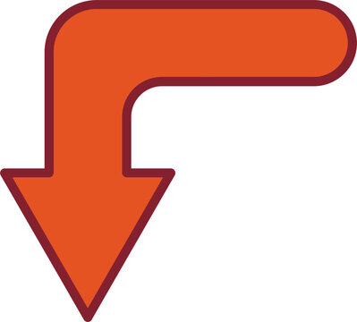 Turn Down Vector Icon