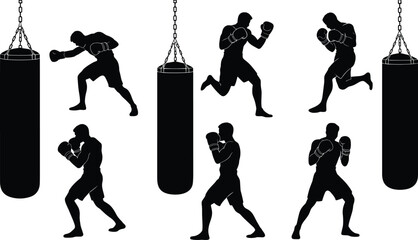 Black silhouette dancers performing ballet pirouettes in studio with spotlights © Hey Tahera