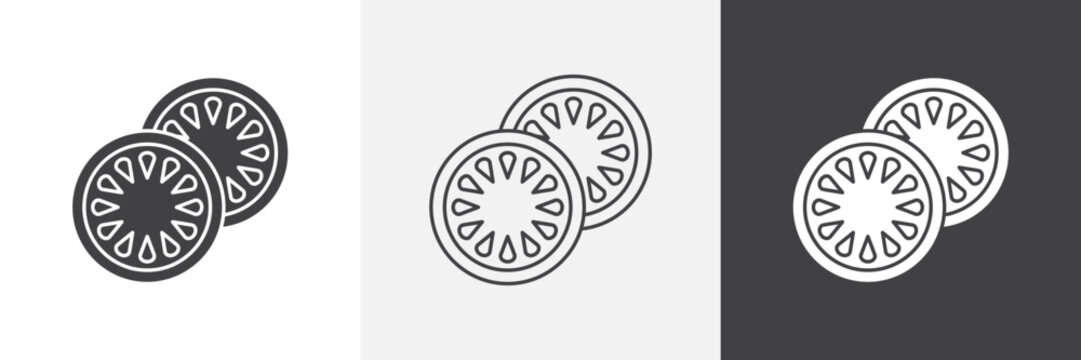 Cucumber slice icon element for design projects and web designs