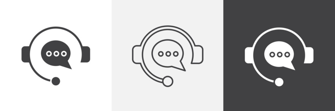 Customer support icon element for design projects and web designs
