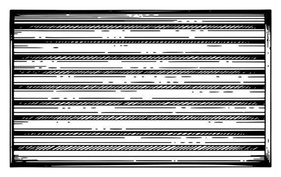 Horizontal striped texture with parallel lines in vintage hand drawn engraving style