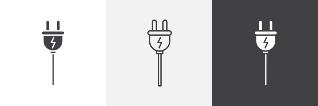 Electrical plug icon element for design projects and web designs