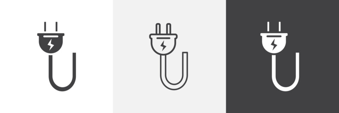 Electric plug icon element for design projects and web designs