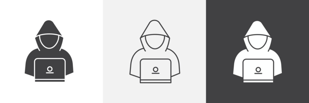 Hacker icon element for design projects and web designs