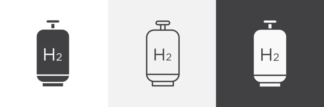 Hydrogen gas tank icon element for design projects and web designs