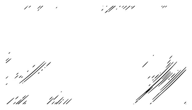 Minimalist hand drawn ink sketch with abstract diagonal hatched line clusters on a white background