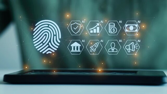 Exploring digital identity and technology in a workspace setup with AI tools showing different applications and functions.