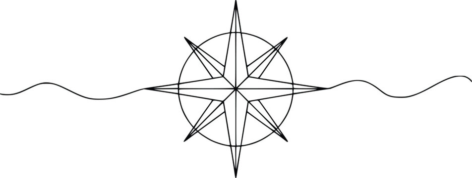 Geometric Compass Rose Vector Illustration
