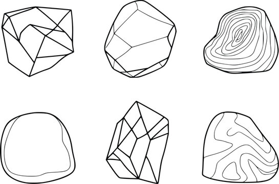 Geometric Crystal Stones Vector Illustration