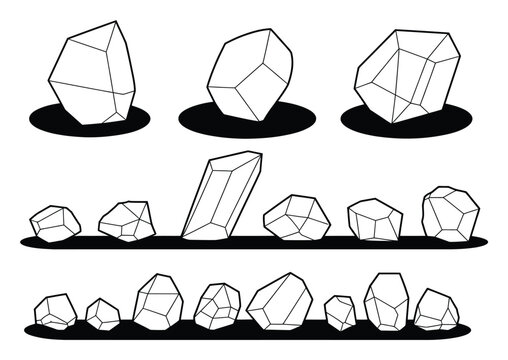 Geometric Crystals Vector Illustration