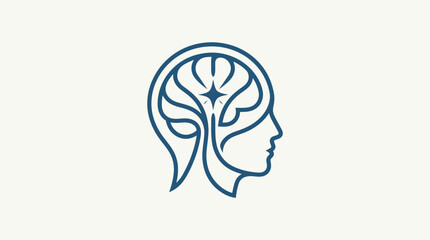 Obraz premium Abstract Brain Icon with Light and Growth Symbol