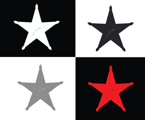 Obraz premium Four colored stars on different background colors